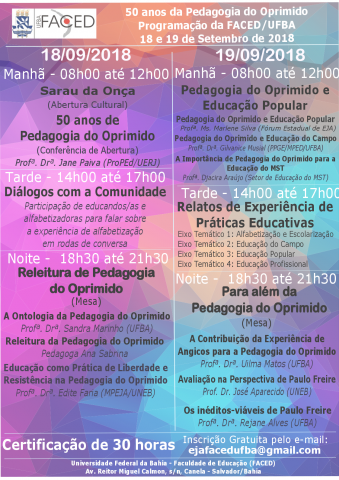 Leia mais sobre o artigo Transmissão vídeo: 50 da Pedagogia do Oprimido