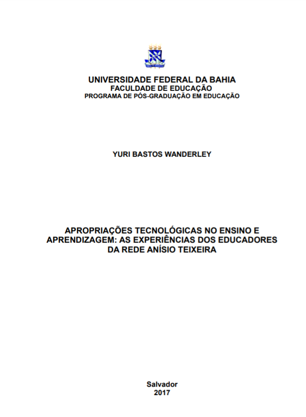 Leia mais sobre o artigo Apropriações tecnológicas no ensino e aprendizagem: as experiências dos educadores da Rede Anísio Teixeira